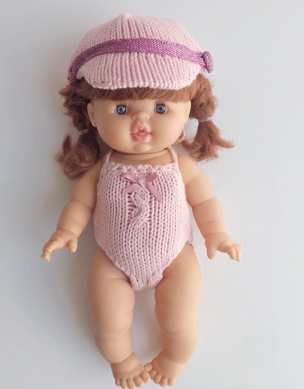 34cm Paola Reina or Minikane Knitted Pink romper