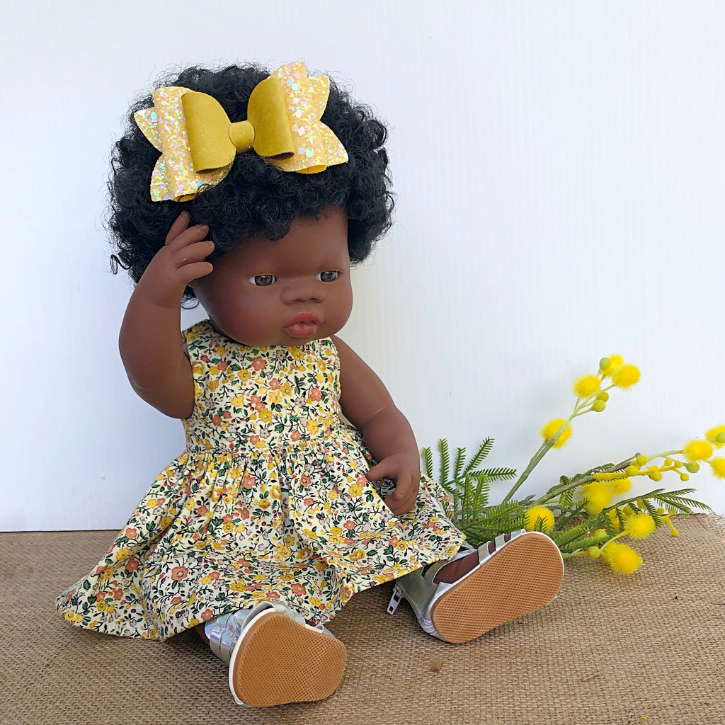 African Miniland Doll (underwear included)- 38cm