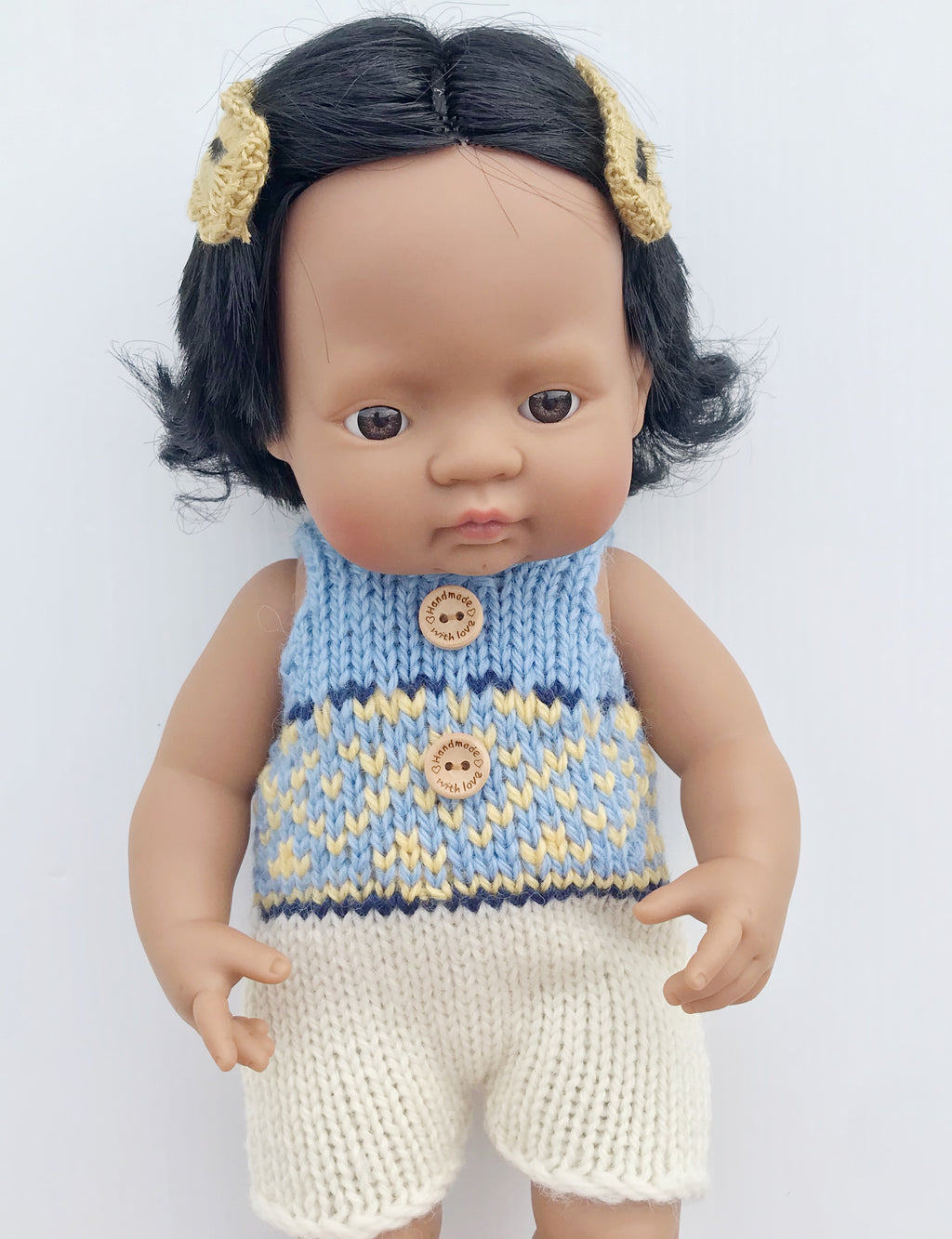Miniland knitted Blue and Cream Romper