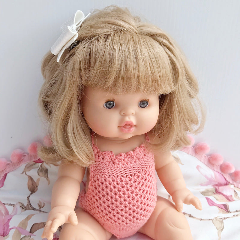 Crocheted Pink Minikane/Paola Reina Romper