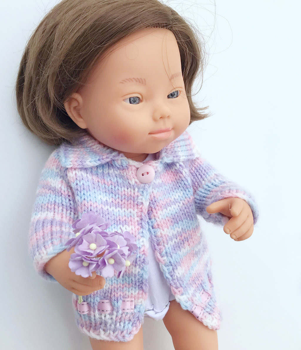38cm Purple and pink Knitted Cardigan
