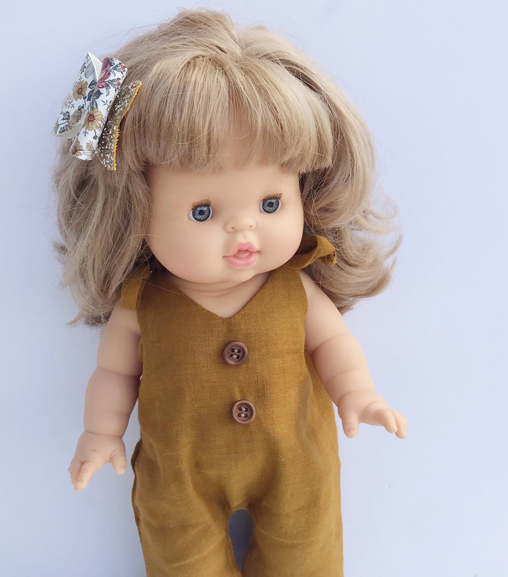 34cm Paola Reina or Minikane Tan Linen Romper