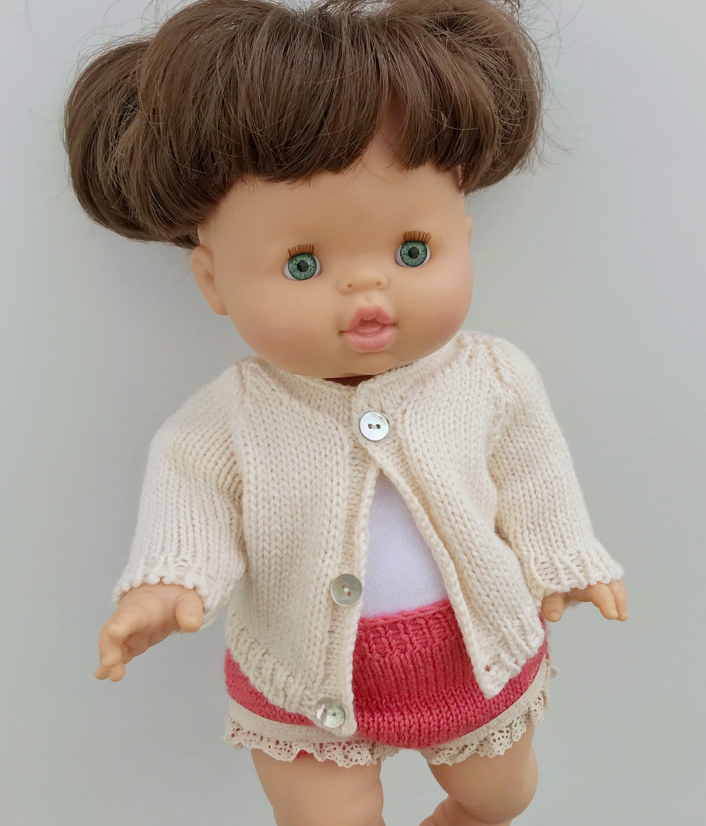 Minikane or Paola Reina Doll Knitted Cardigan and pants set